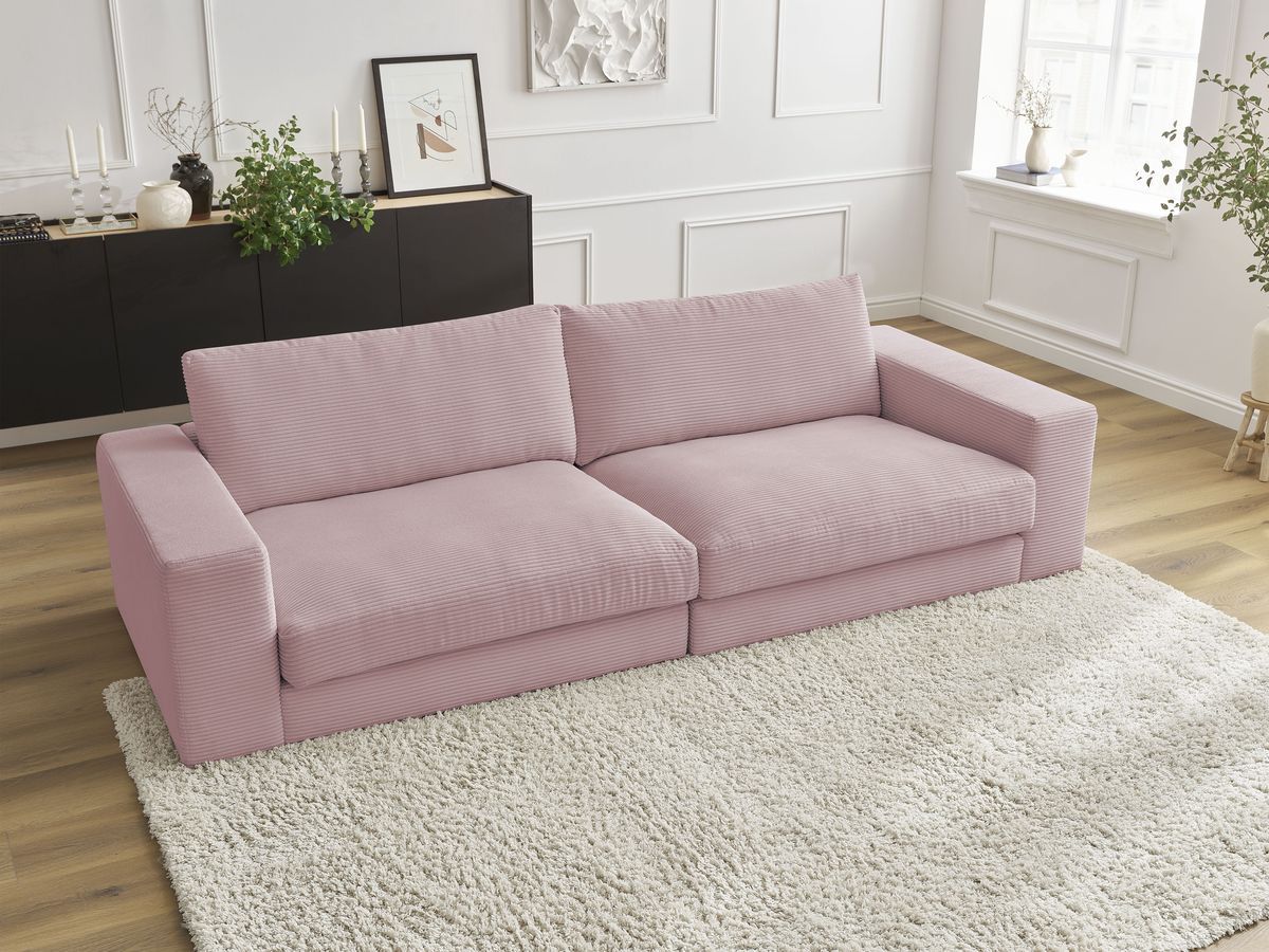 Bobochic Leonard Sofa 3-Sitzer 274 × 109 cm Strukturstoff Violett
