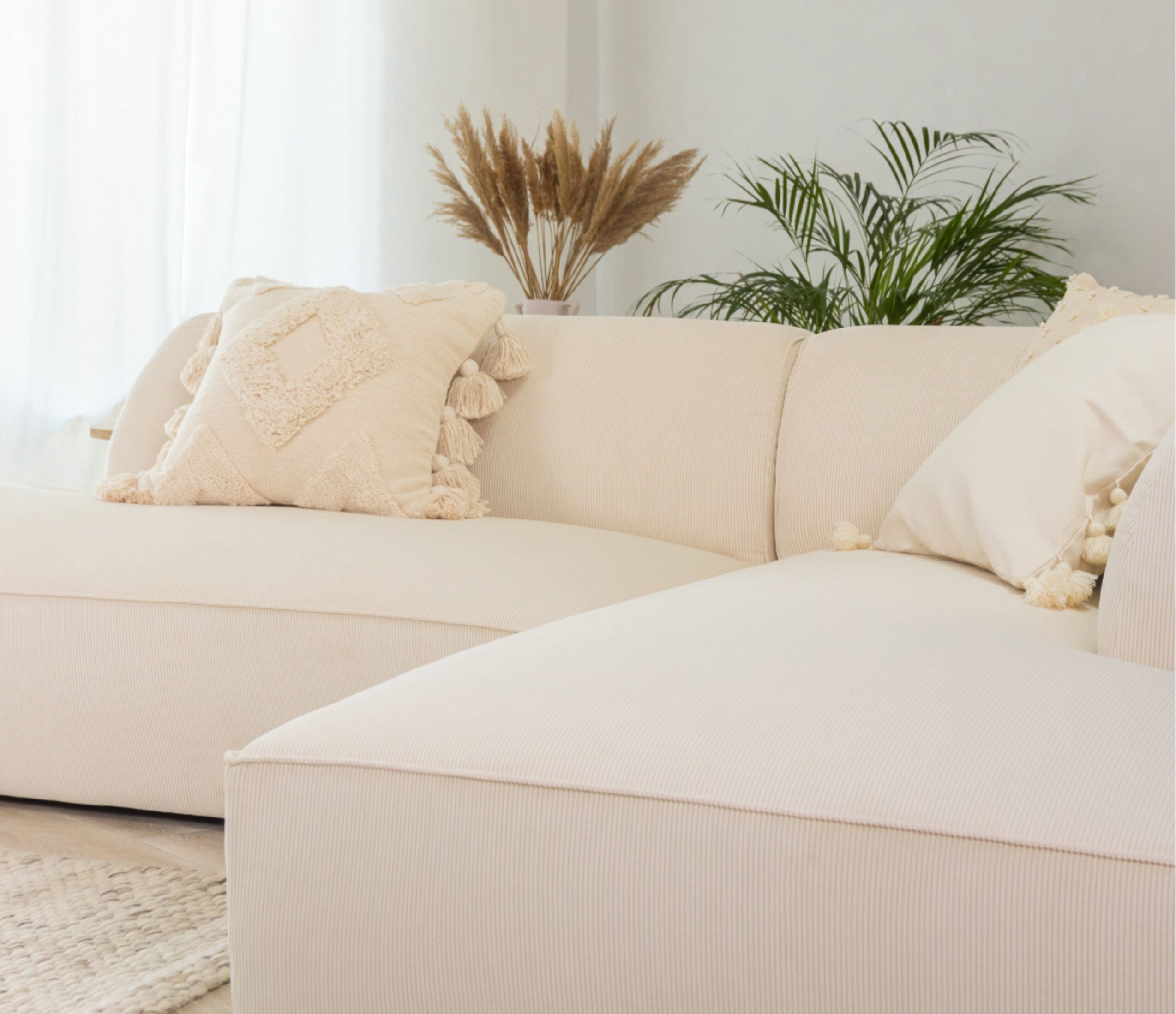 Micadoni Panorama-Ecksofa Ruby 7-Sitzer Rechts Samt Salvador Rosa