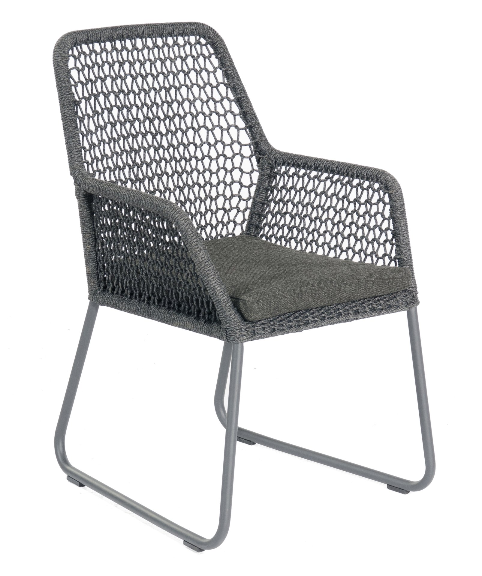 Sessel Poison Polyrope dunkelgrau Aluminium Anthrazit 1 Sitzer moebelfaktor