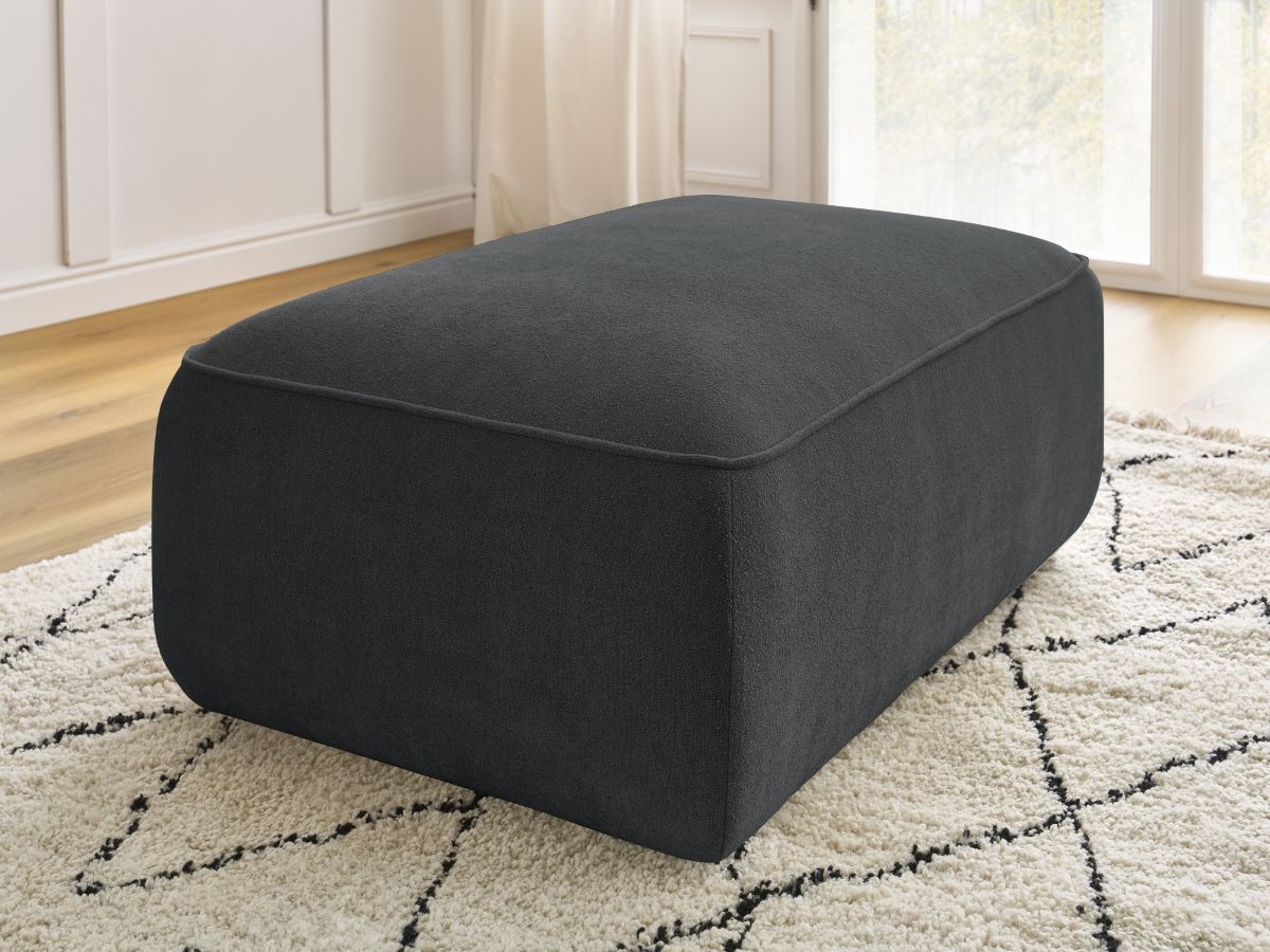 Bobochic Zephyr Pouf Strukturstoff Dunkelgrau
