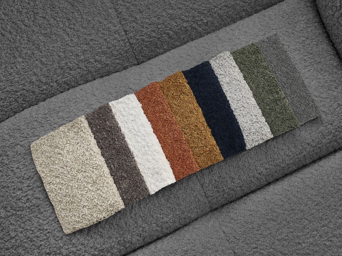 Bobochic Cloud Schlafsofa 3-Sitzer Bouclé-Stoff Dunkelgrau