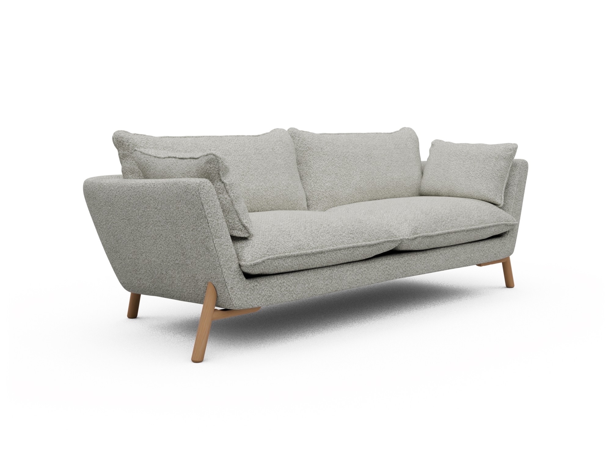 Skandi Home Sofa Emil Soft 3-Sitzer Beinfarbe Eiche Natur Vanora-Warm-Sand moebelfaktor