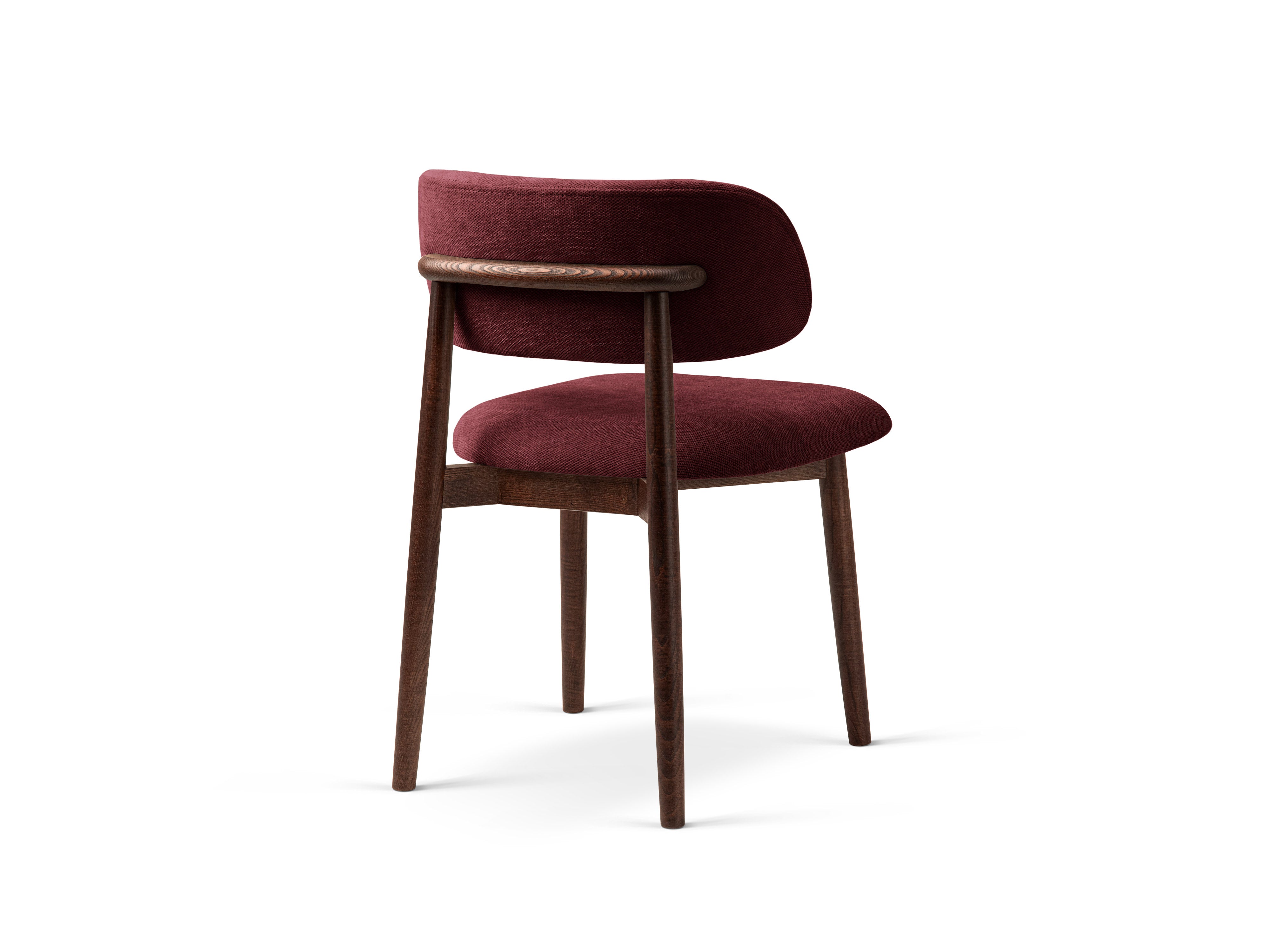 Micadoni Stuhl Evan Chenille Rebel Bordeaux Nussbaum