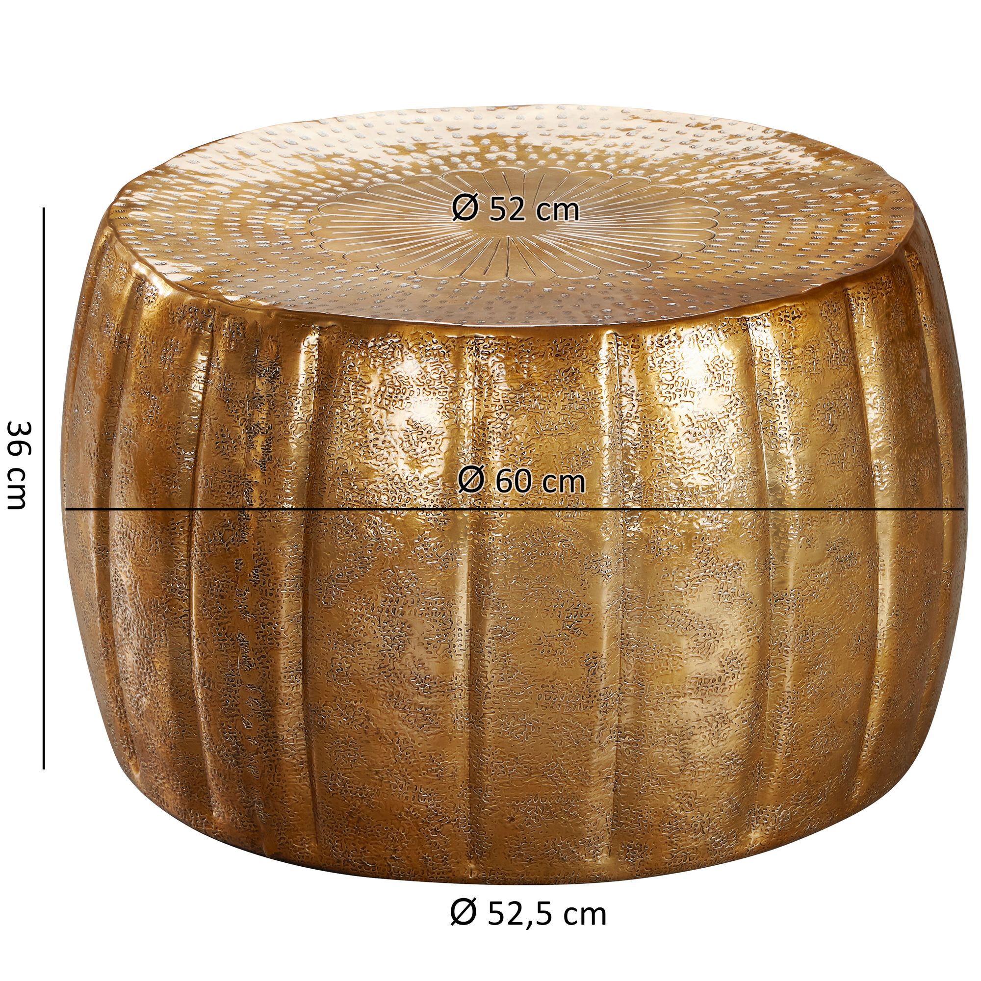 Couchtisch Ansager Aluminium Gold Ø 60 cm