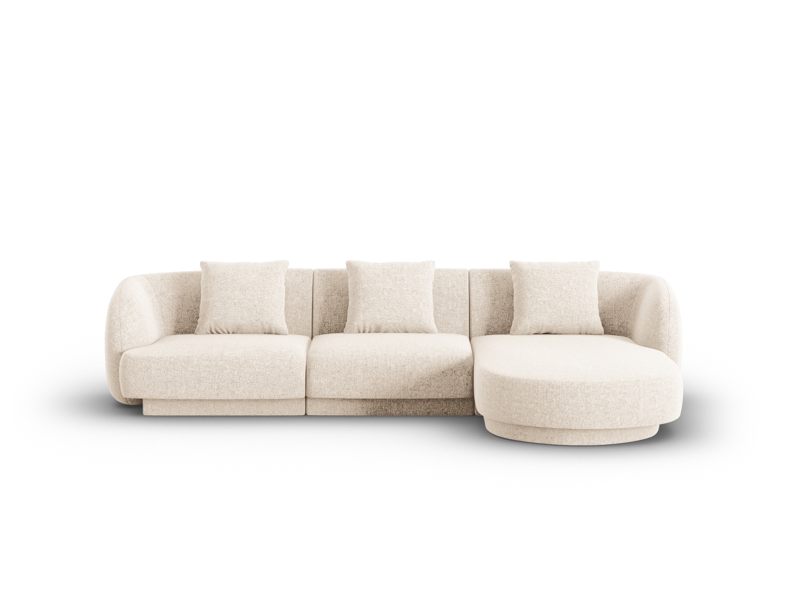 Cosmopolitan Design Ecksofa Tulum 4-Sitzer Chenille Eden Helles Beige Rechts