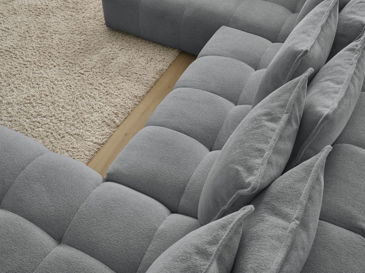 Bobochic Everest Wohnlandschaft, 14 Kissen Melange-Stoff Dunkelgrau Ecke rechts