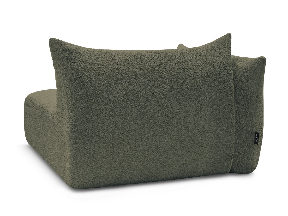 Bobochic Azra Sofamodul 2-Sitzer 143 × 112 cm Bouclé-Stoff Grün Ecke rechts