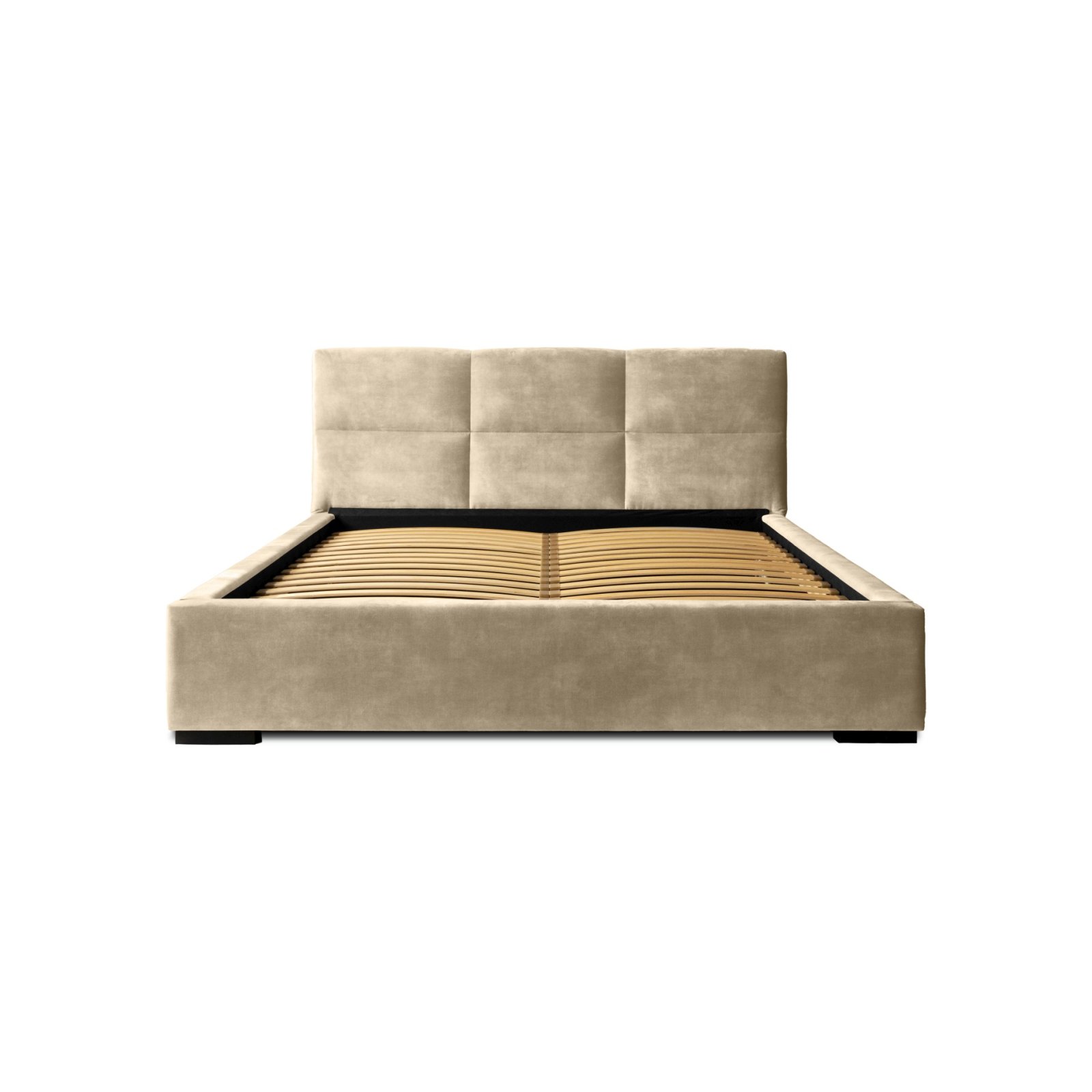 Polsterbett Portoza Samtstoff 180x200 mit Holzrahmen Macau Truffle
