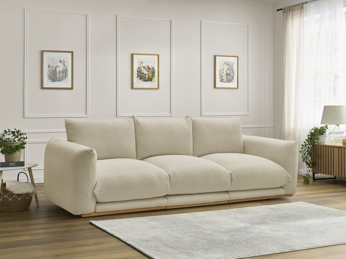 Bobochic Ernest Sofa 3-Sitzer 266 × 106 cm Bouclé-Stoff Beige