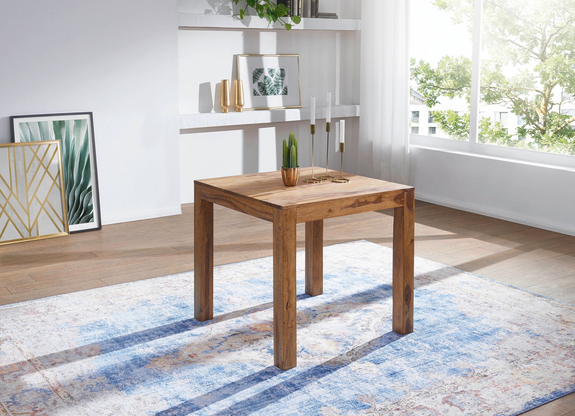 Esstisch Aalvik Massivholz Dunkelbraun 80 × 80 cm