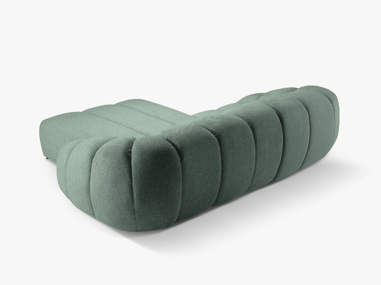 Micadoni Ecksofa Diana 3-Sitzer Rechts Strukturierter Samt Bubble Minze