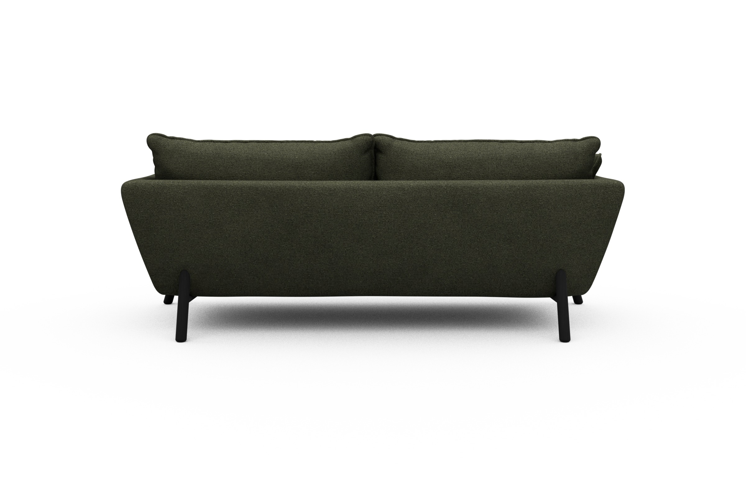 Sofa Emil PREMIUM 3-Sitzer Beinfarbe Eiche Schwarz Boucle-Forest-Green