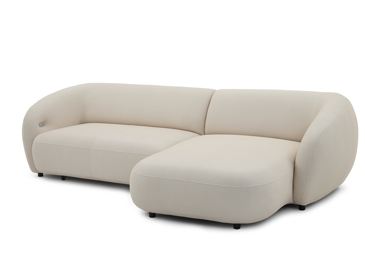 Bobochic Halo Ecksofa mit Schlaffunktion Stoff Beige Ecke rechts