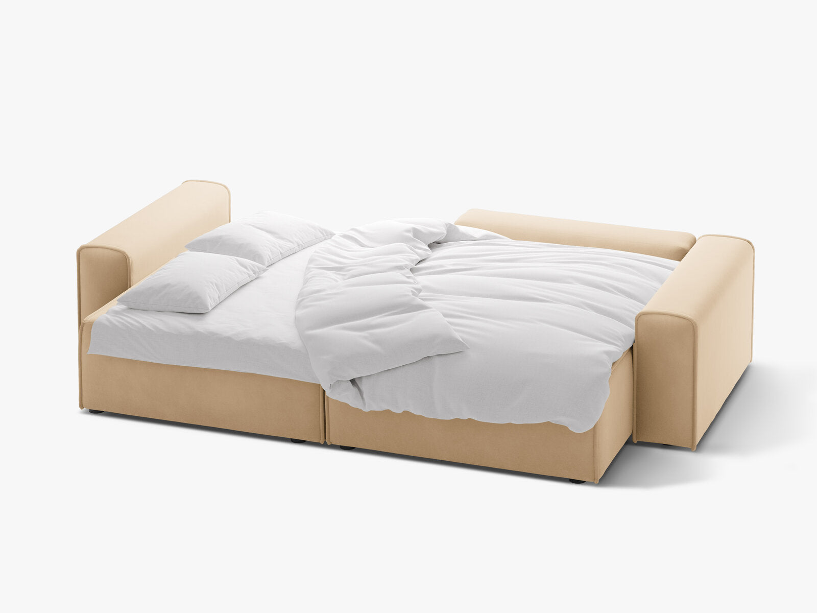 Micadoni Ecksofa Victor 3-Sitzer mit Schlaffunktion Rechts Samt Nude