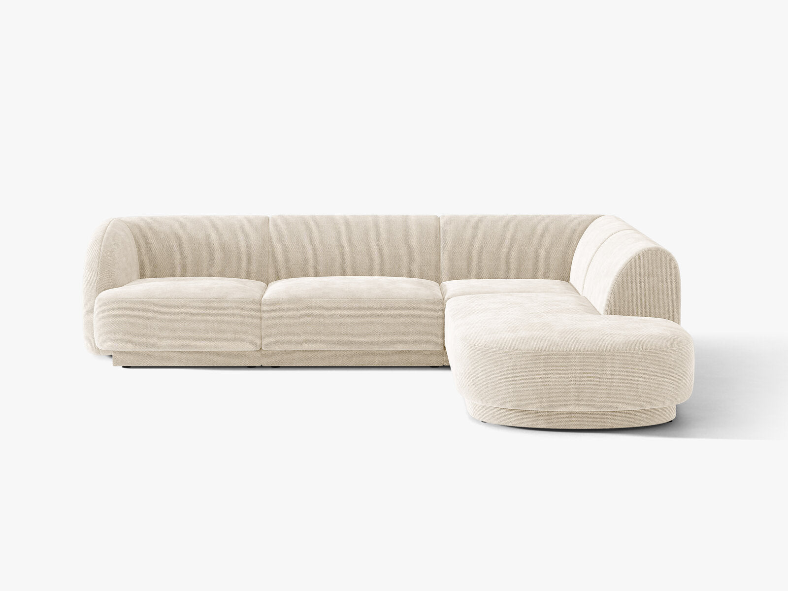 Micadoni Ecksofa Miley 6-Sitzer Rechts Chenille Eden Elfenbein