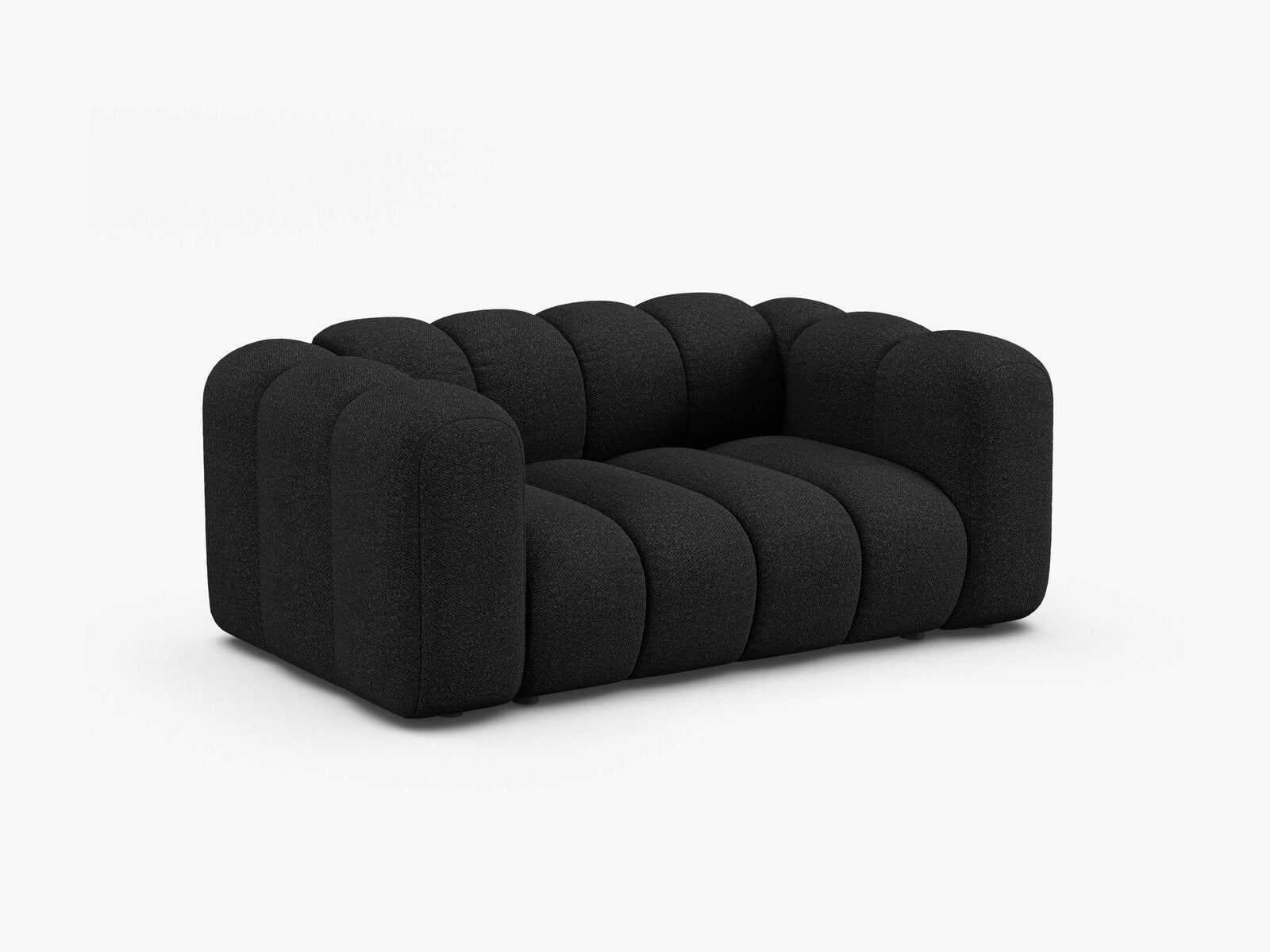 Micadoni Sofa Lupine 2-Sitzer kleine Version Boucle Baloo Schwarz