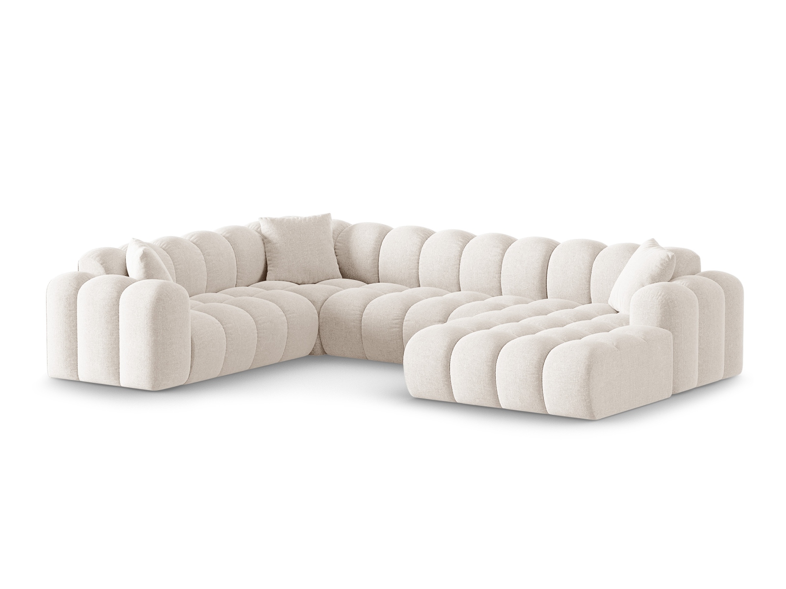 Cosmopolitan Design Panoramasofa Treno 4-Sitzer Chenille Eden Helles Beige Links