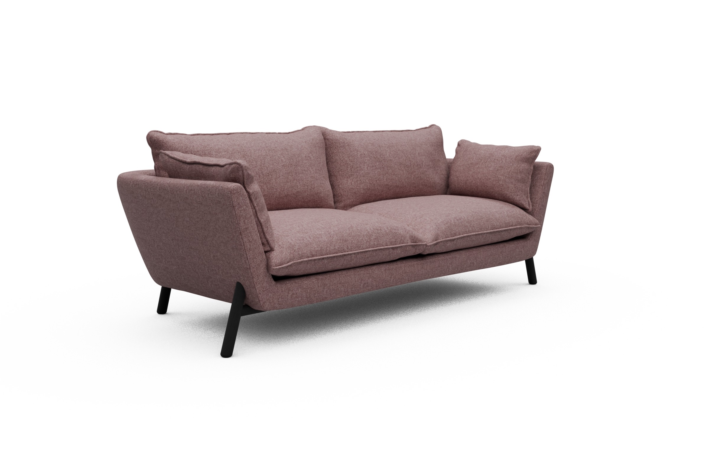 Sofa Emil PREMIUM 3-Sitzer Beinfarbe Eiche Schwarz Sama-Flamingo