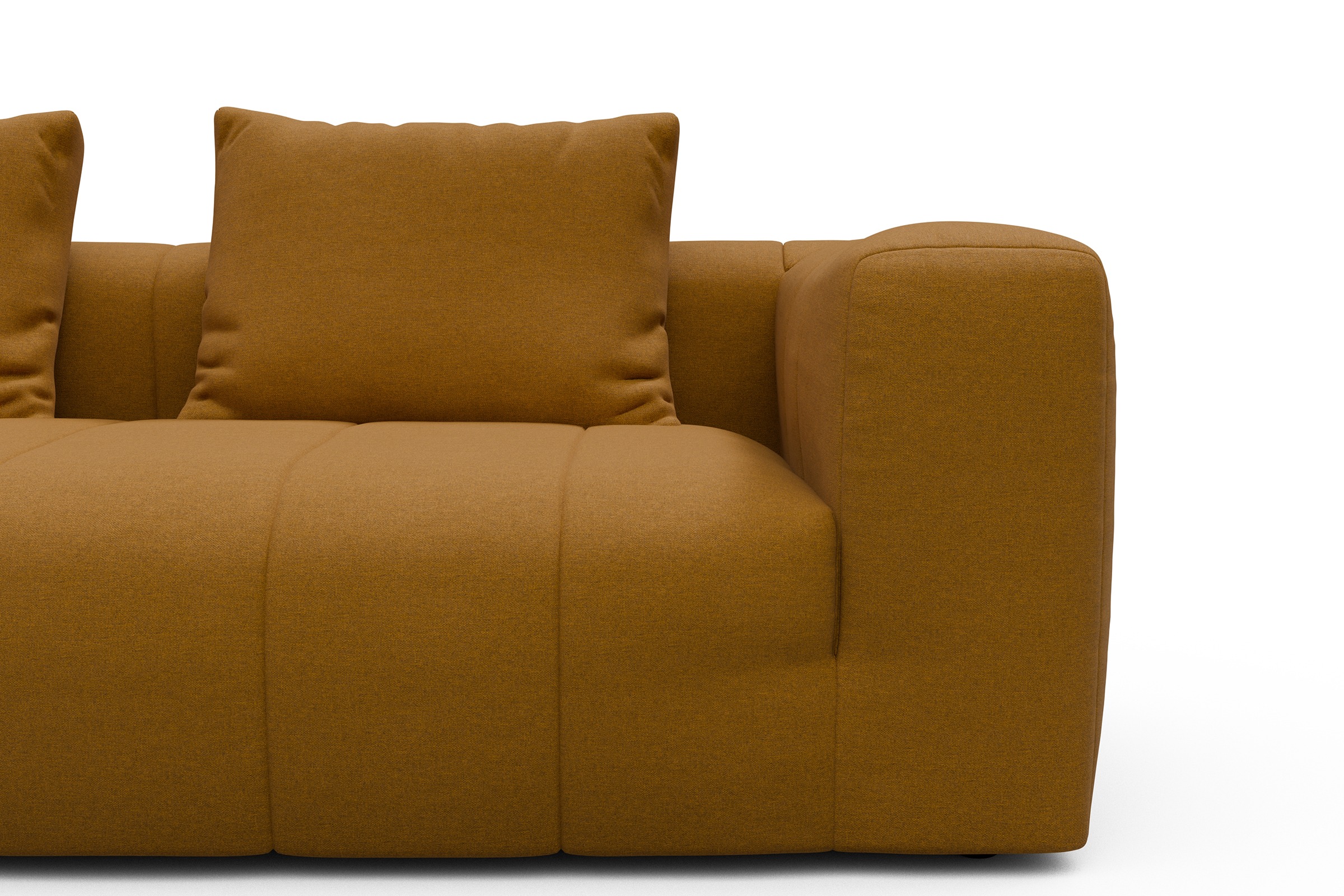 Ecksofa Hugo 2x 2,5-Sitzer Armlehne rechts Satya-Ocre