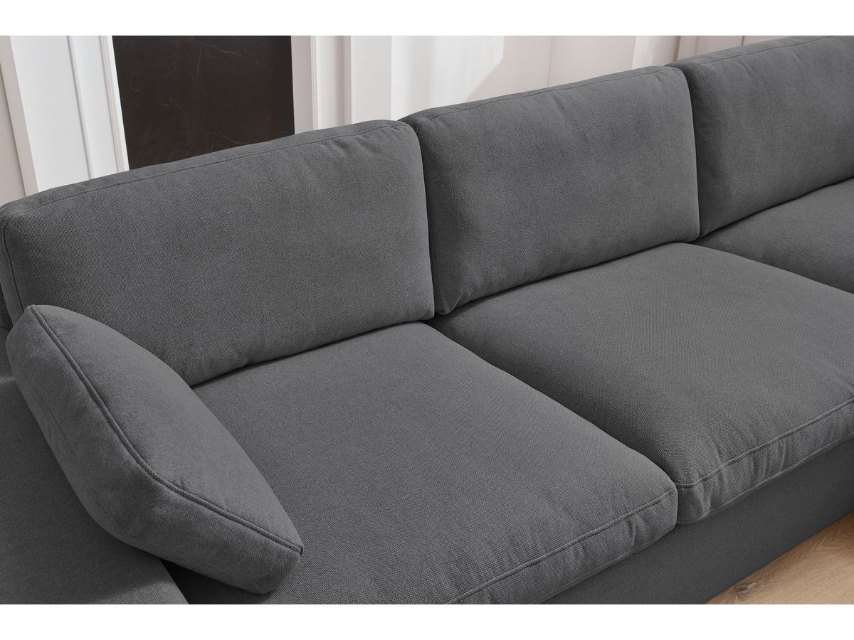 Bobochic Belair Ecksofa 280 × 139 cm Stoff Dunkelgrau