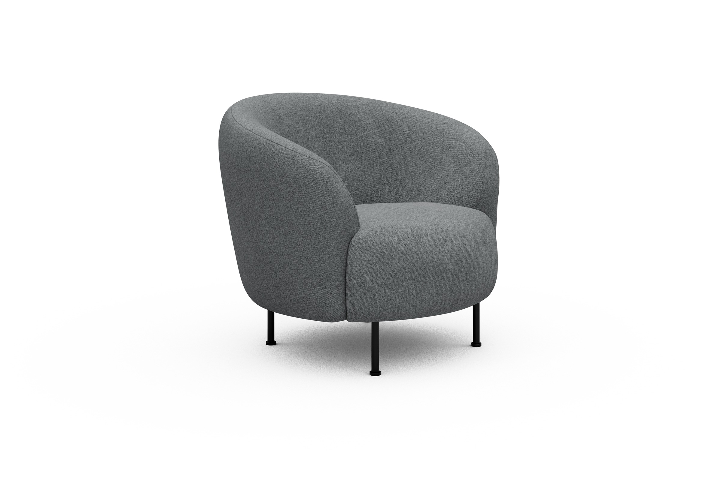 Sessel Ronda Metallbeine Schwarz Casone-Gravel-Grey