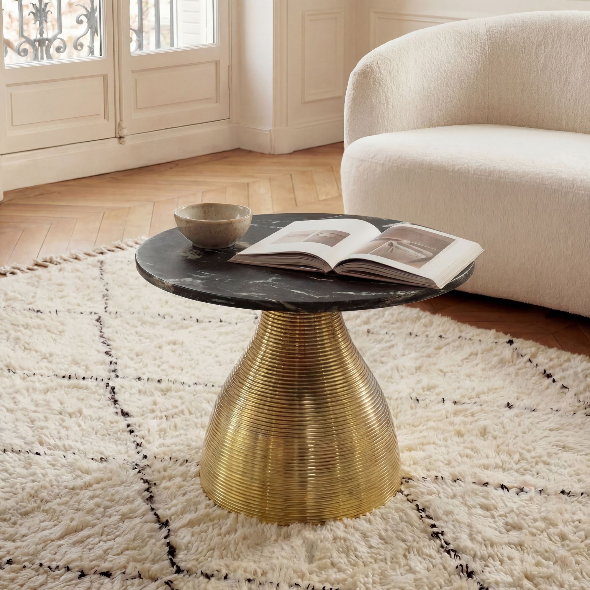 Couchtisch Saltdal Marmor Schwarz Ø 60 cm