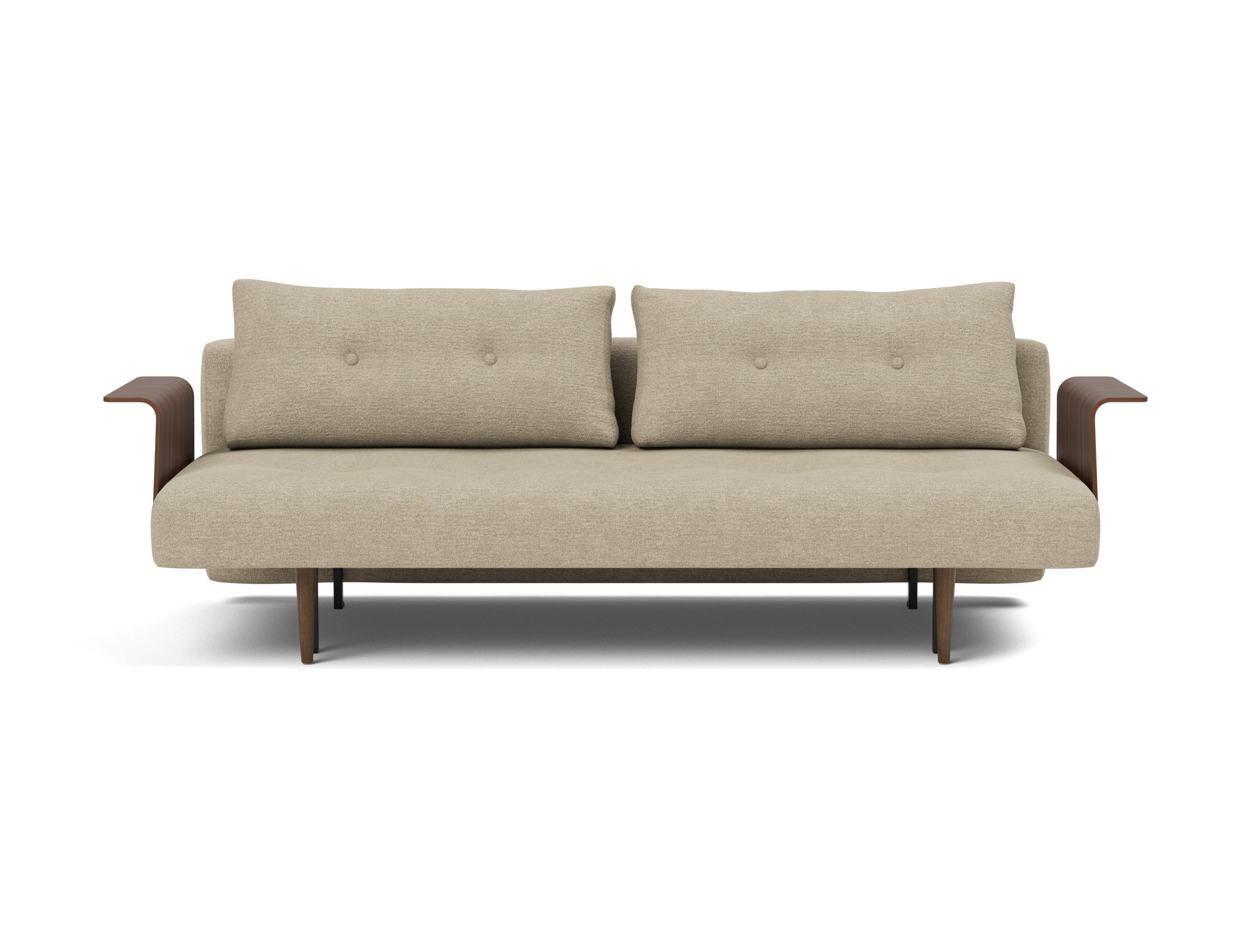 Schlafsofa Recast mit Armlehnen Strukturierter Stoff Taura 356-Sand