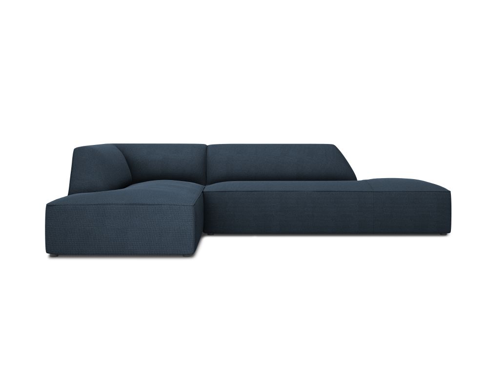 Cosmopolitan Design Ecksofa Siena 4-Sitzer offen Strukturierter Stoff Ottawa Marineblau Links