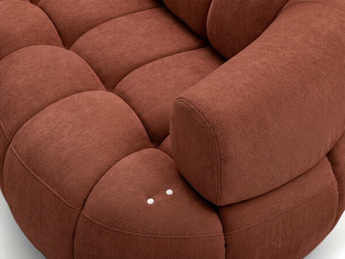 Bobochic Lovely Ecksofa mit Schlaffunktion Stoff Orange Ecke links