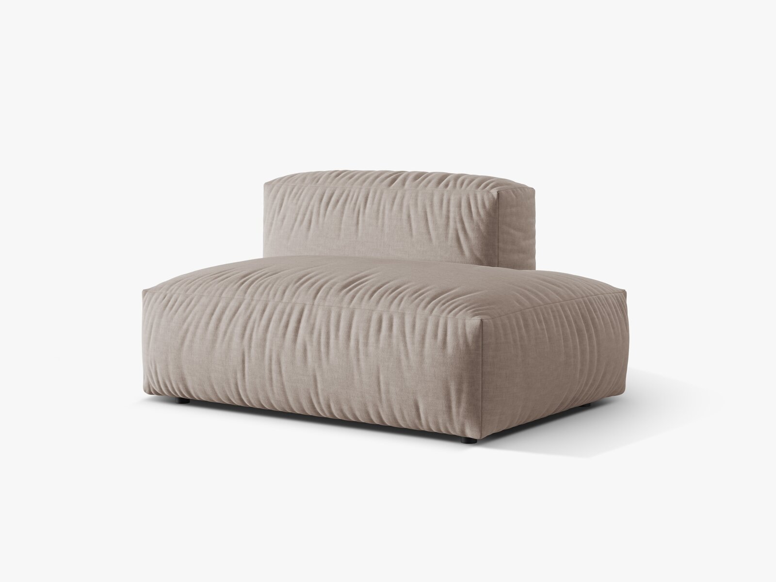 Micadoni Ecksofa-Modul Martina 1-Sitzer Strukturierter Stoff Boston Dunkelbeige Rechts