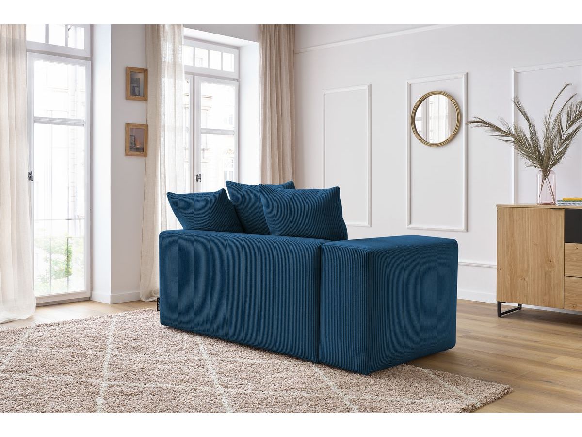 Bobochic Voltaire Sofamodul 2-Sitzer 178 × 100 cm Cordsamt Dunkelblau Ecke links