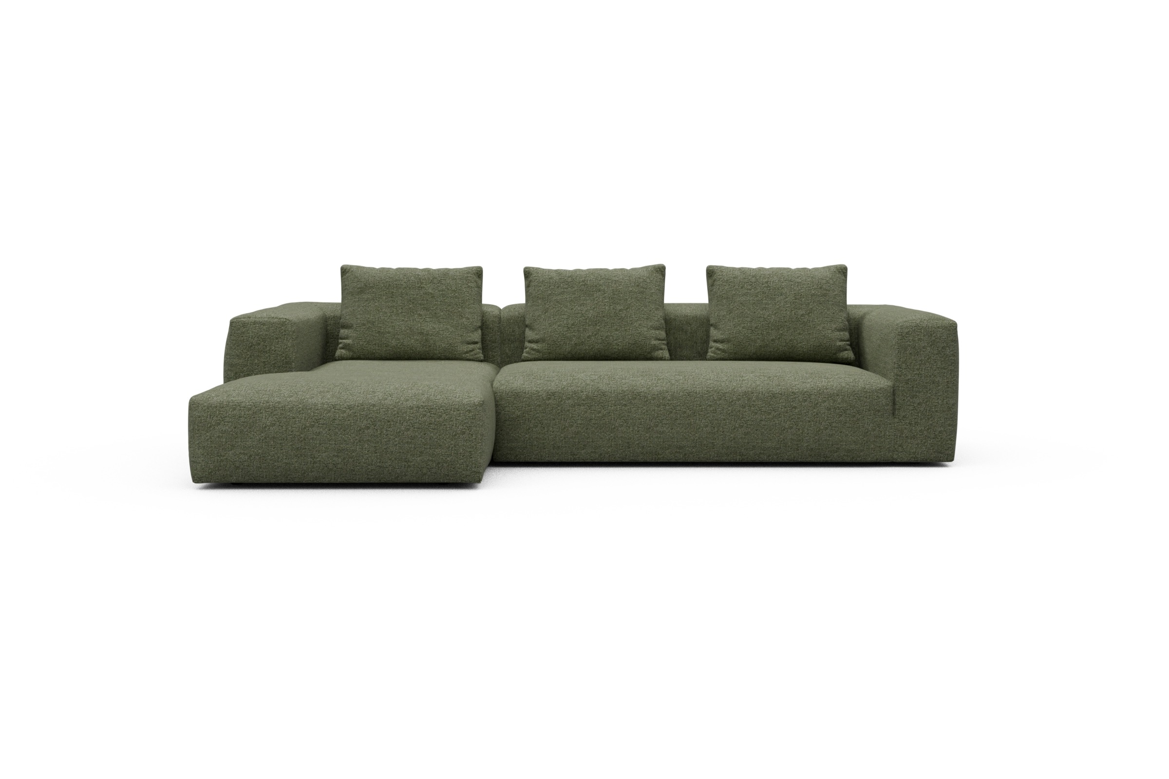 Skandi Home Ecksofa Fred Chaiselongue links mit 2,5-Sitzer Carreno-Vivid-Green moebelfaktor