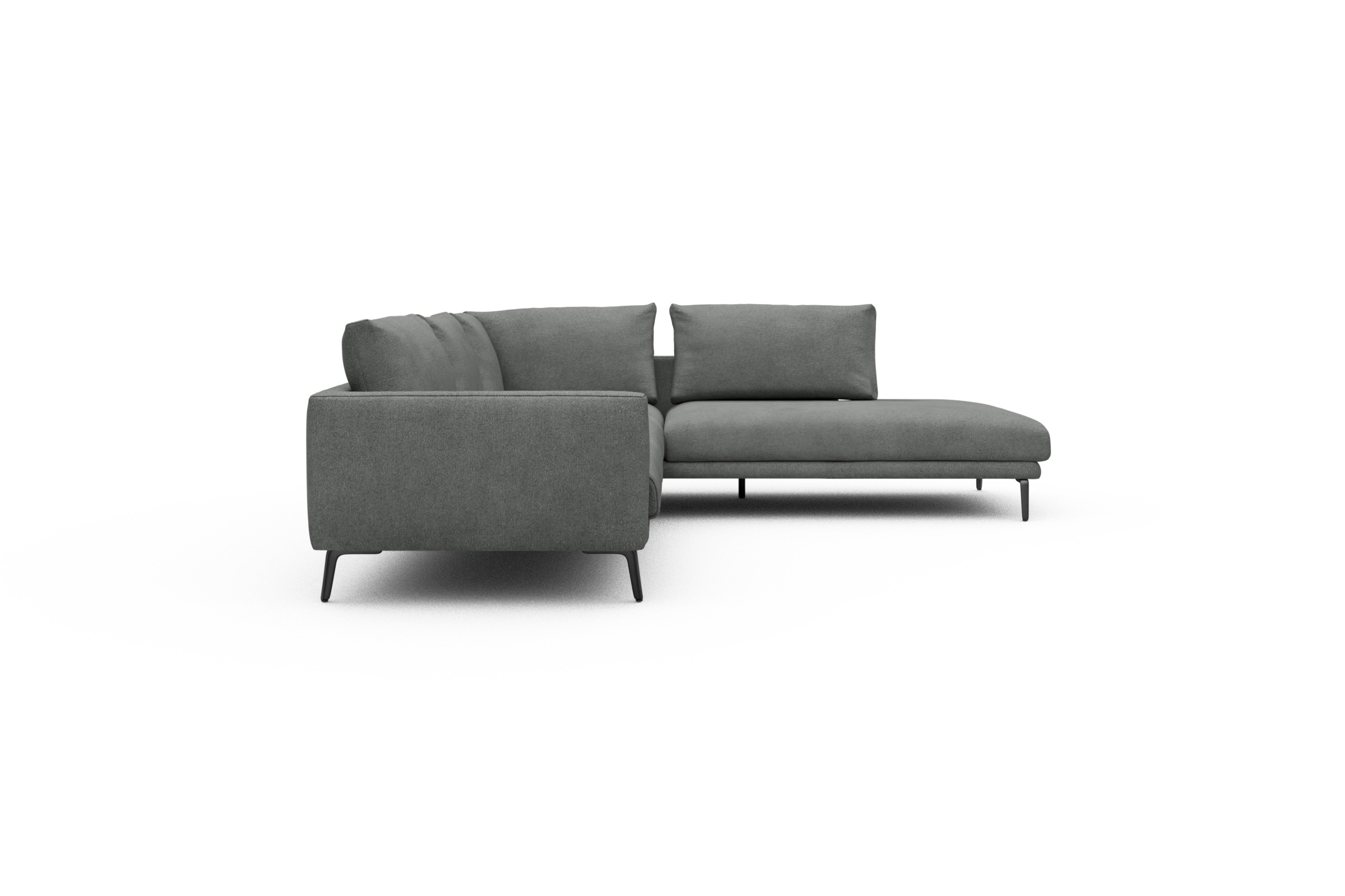 Ecksofa Karl Relax-Ecke rechts mit 2,5-Sitzer Boucle-Ash-Grey
