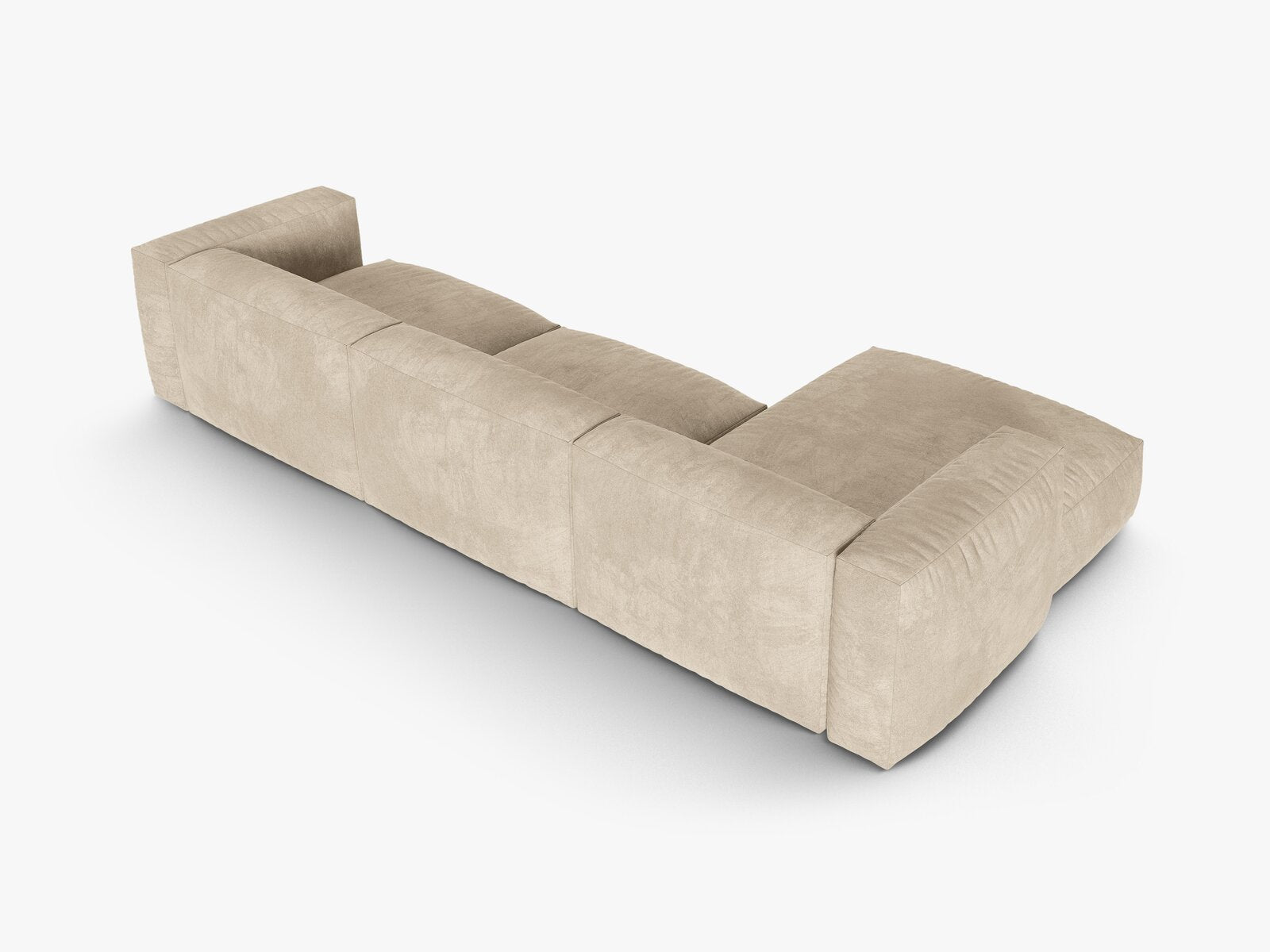Micadoni Ecksofa Martina 3-Sitzer 90cm Sitztiefe Links Samt Vogue Helles Beige