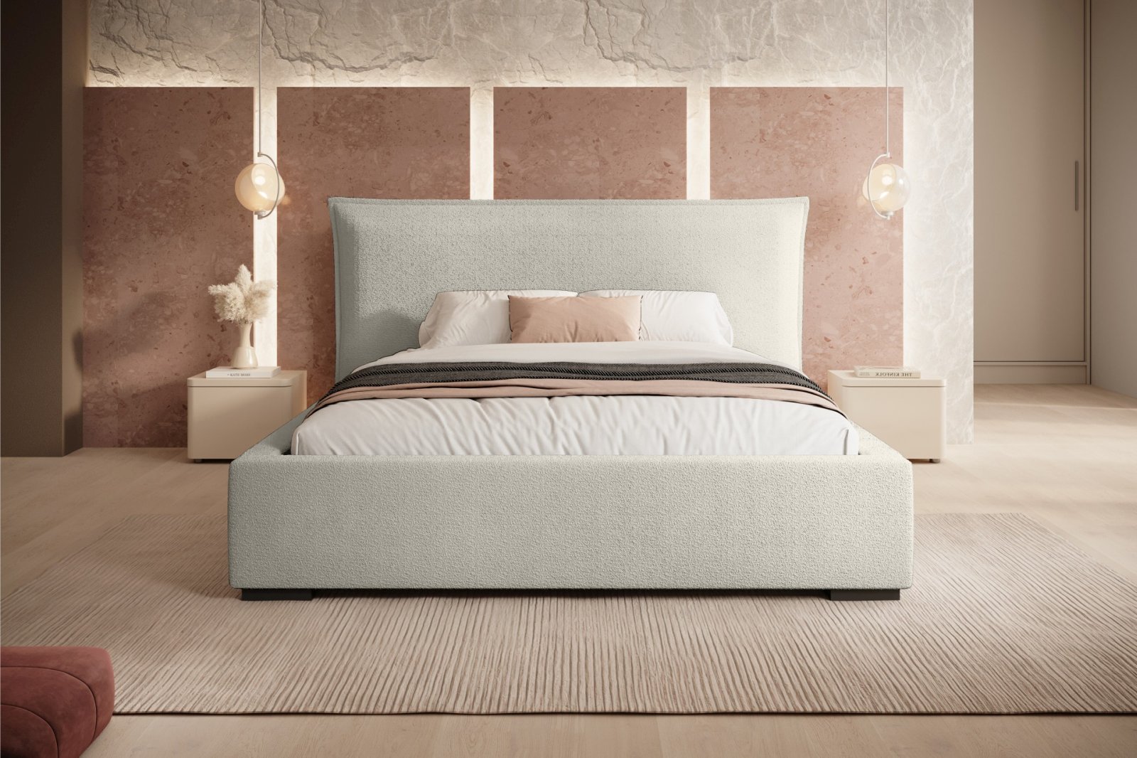 Polsterbett Renoa Boucle 160x200 mit Metallrahmen Quelle 03