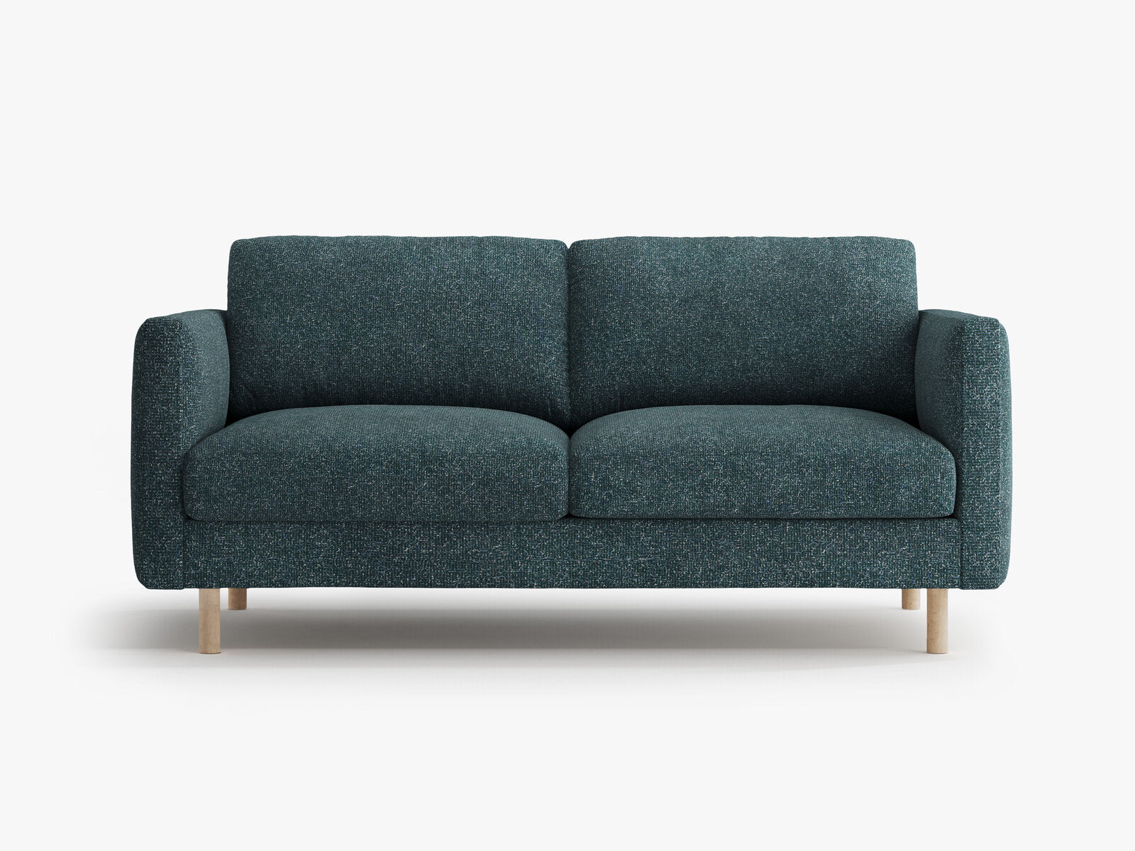Micadoni Sofa Eden 2-Sitzer Strukturierter Stoff Grün Blau Melange