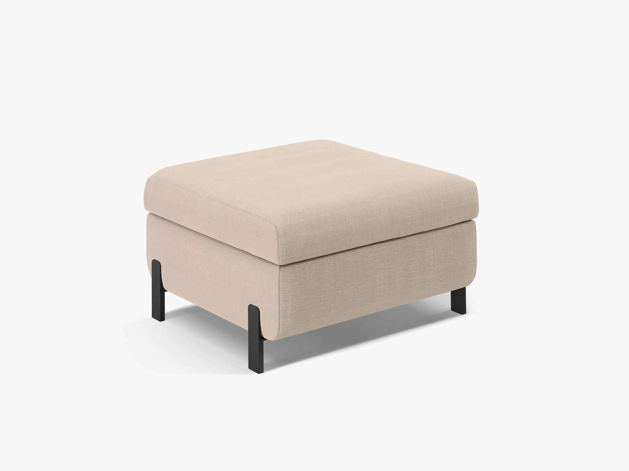 Micadoni Hocker Gloria 1-Sitzer Strukturierter Stoff Beige