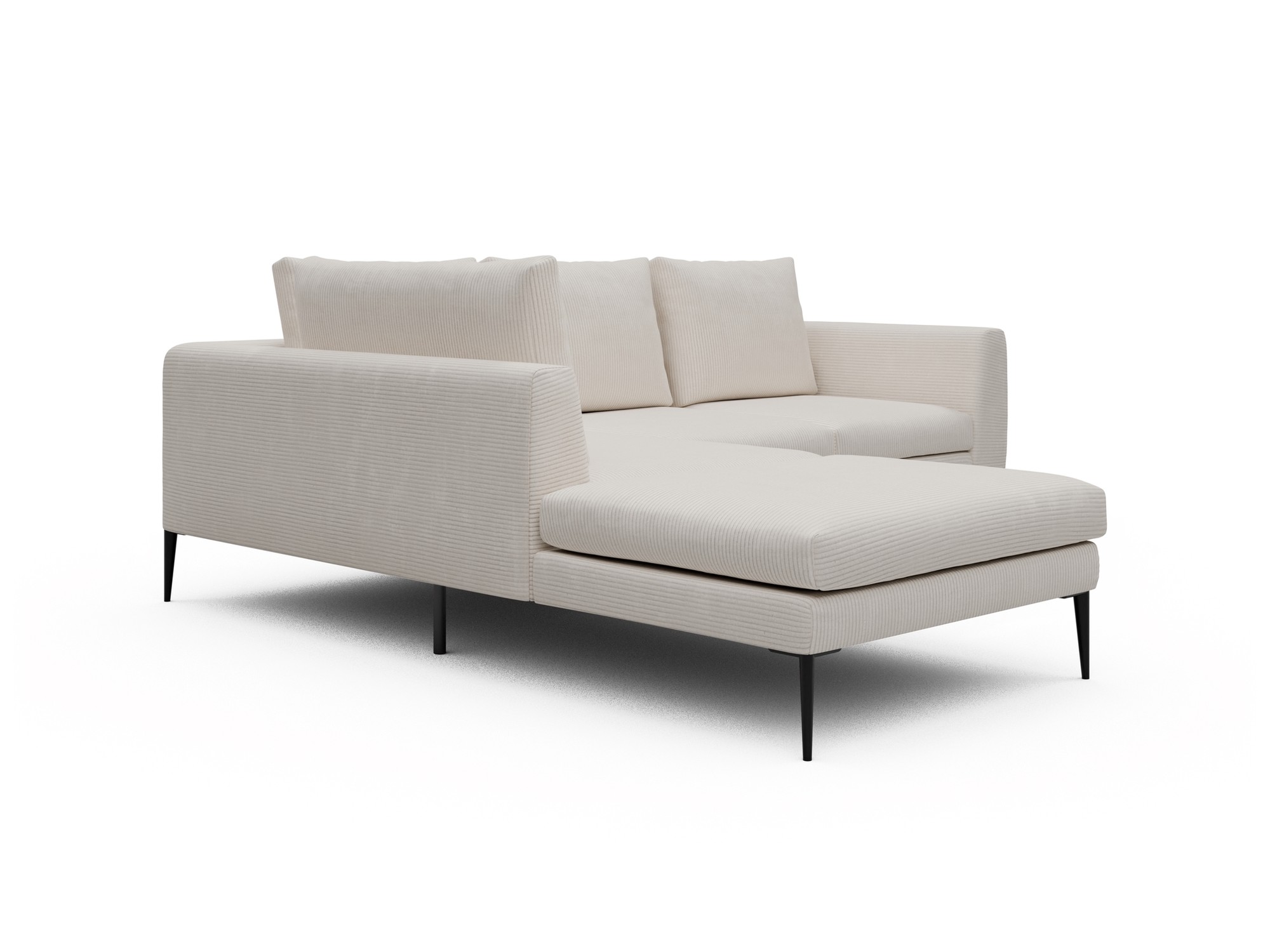 Skandi Home Ecksofa Paul Relax-Ecke links mit 2-Sitzer Corduroy-Ivory moebelfaktor