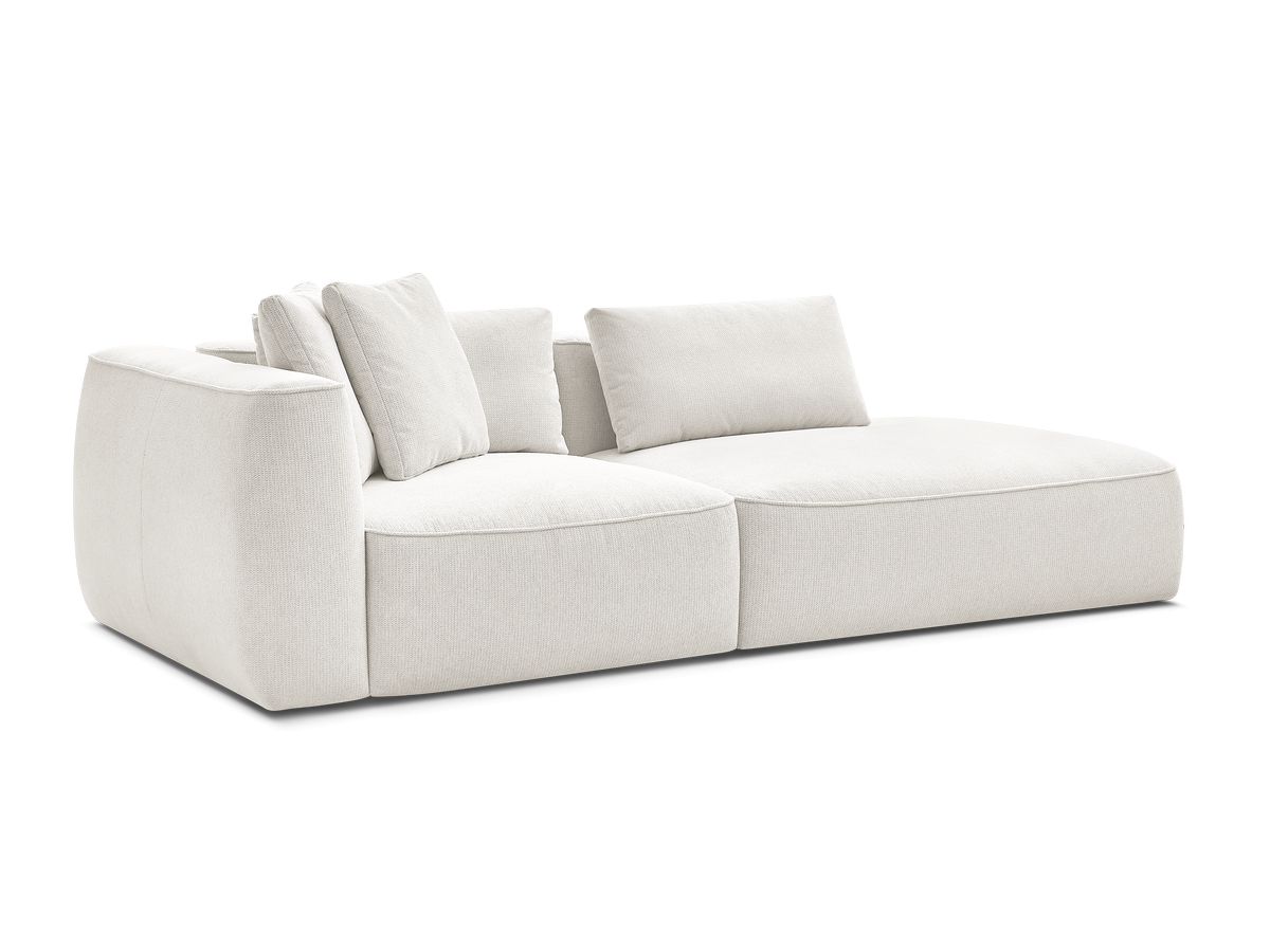 Bobochic Leopold Sofa 3-Sitzer Melange-Stoff Weiß Armlehne links