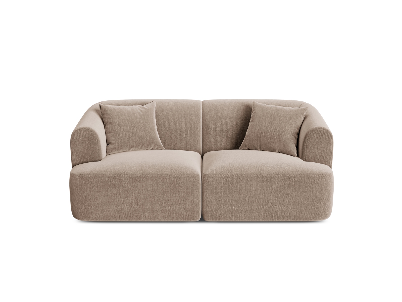 Cosmopolitan Design Sofa Campi 2-Sitzer Samt Vogue Dunkelbeige