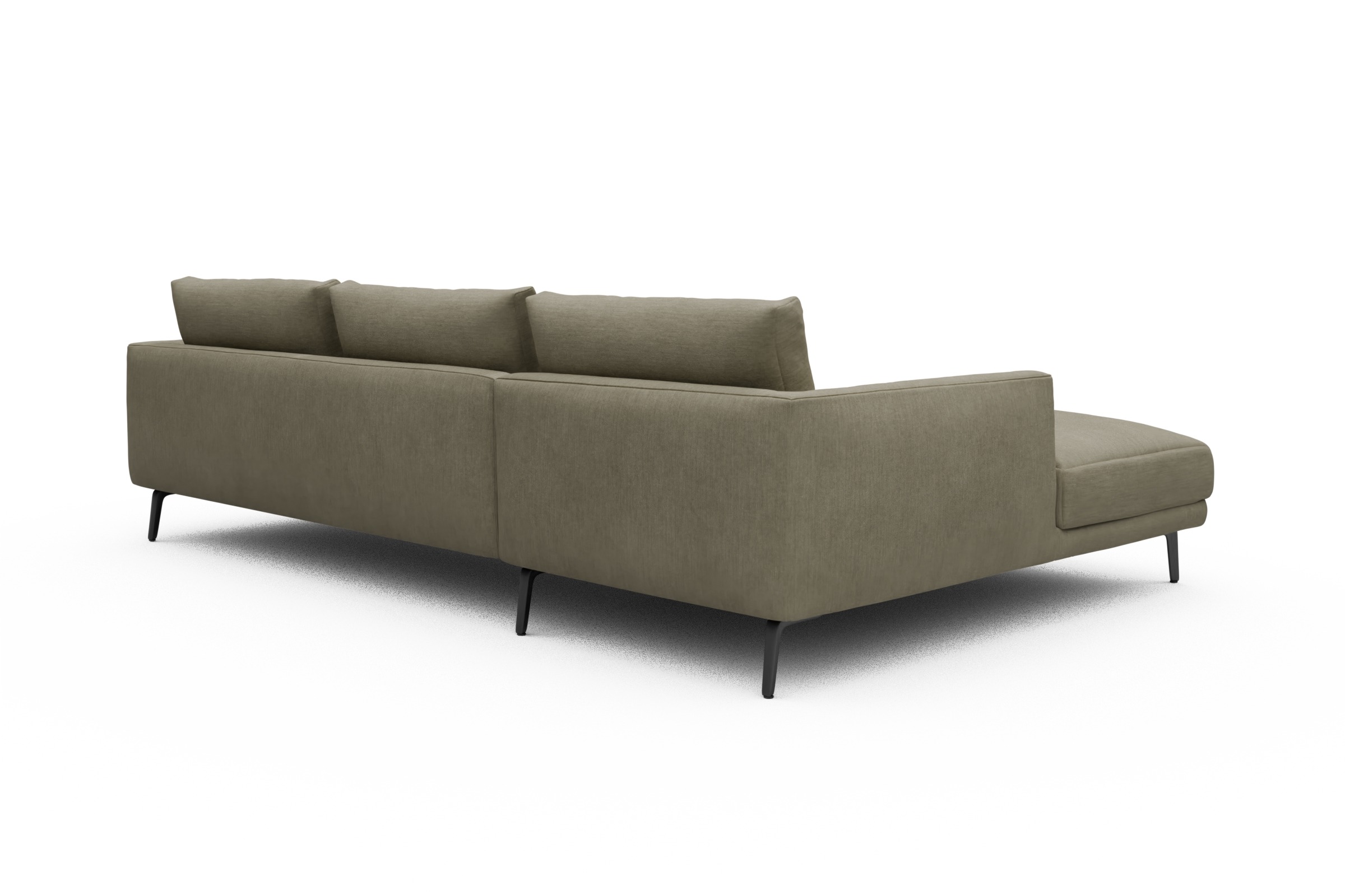 Ecksofa Karl Chaiselongue links mit 2,5-Sitzer Vivus-Dusty-Sand