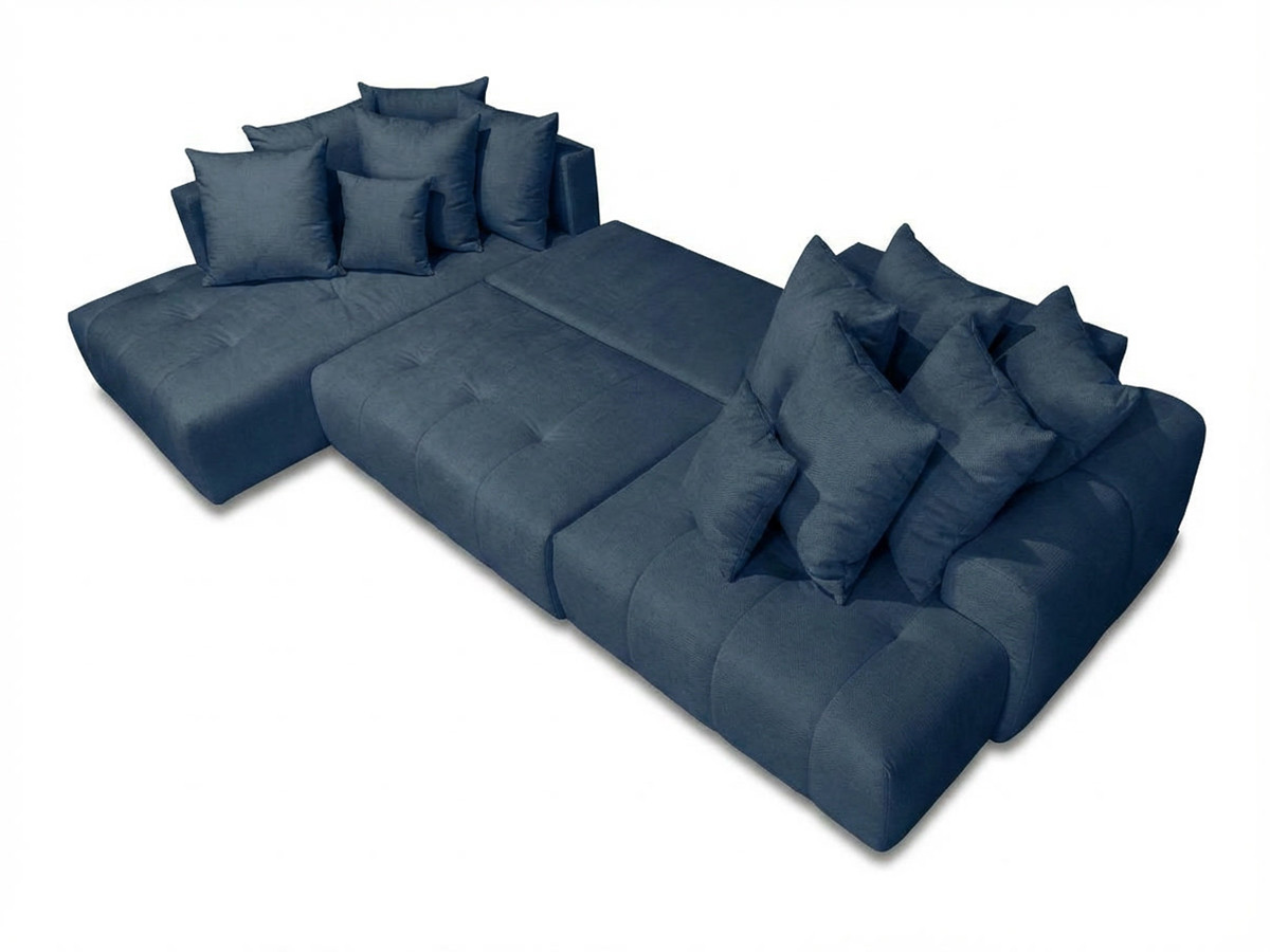 Bobochic Roxelane Wohnlandschaft Melange-Stoff Dunkelblau Ecke rechts