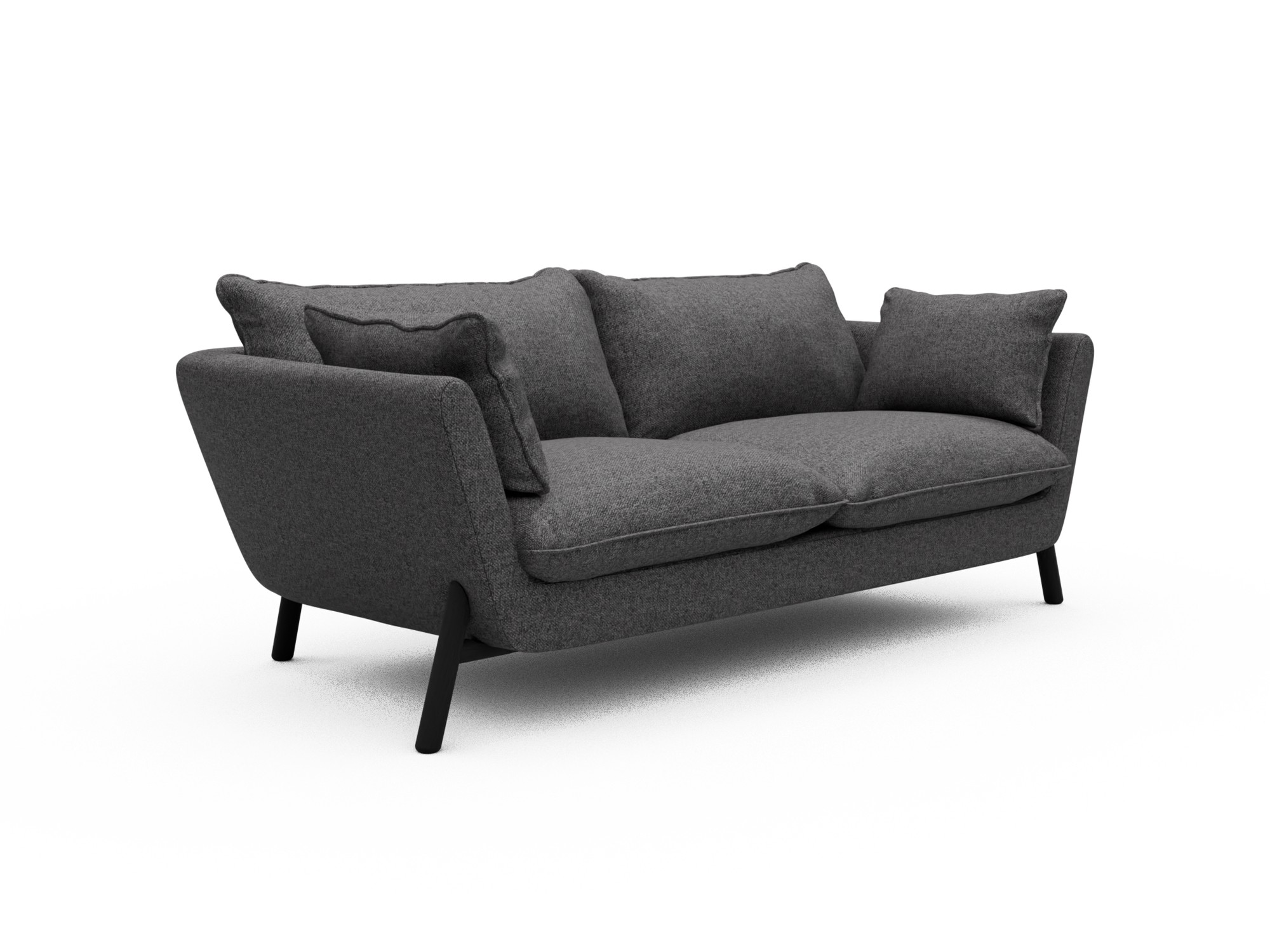 Skandi Home Sofa Emil Soft 2-Sitzer Beinfarbe Eiche Schwarz Sama-Antracite moebelfaktor
