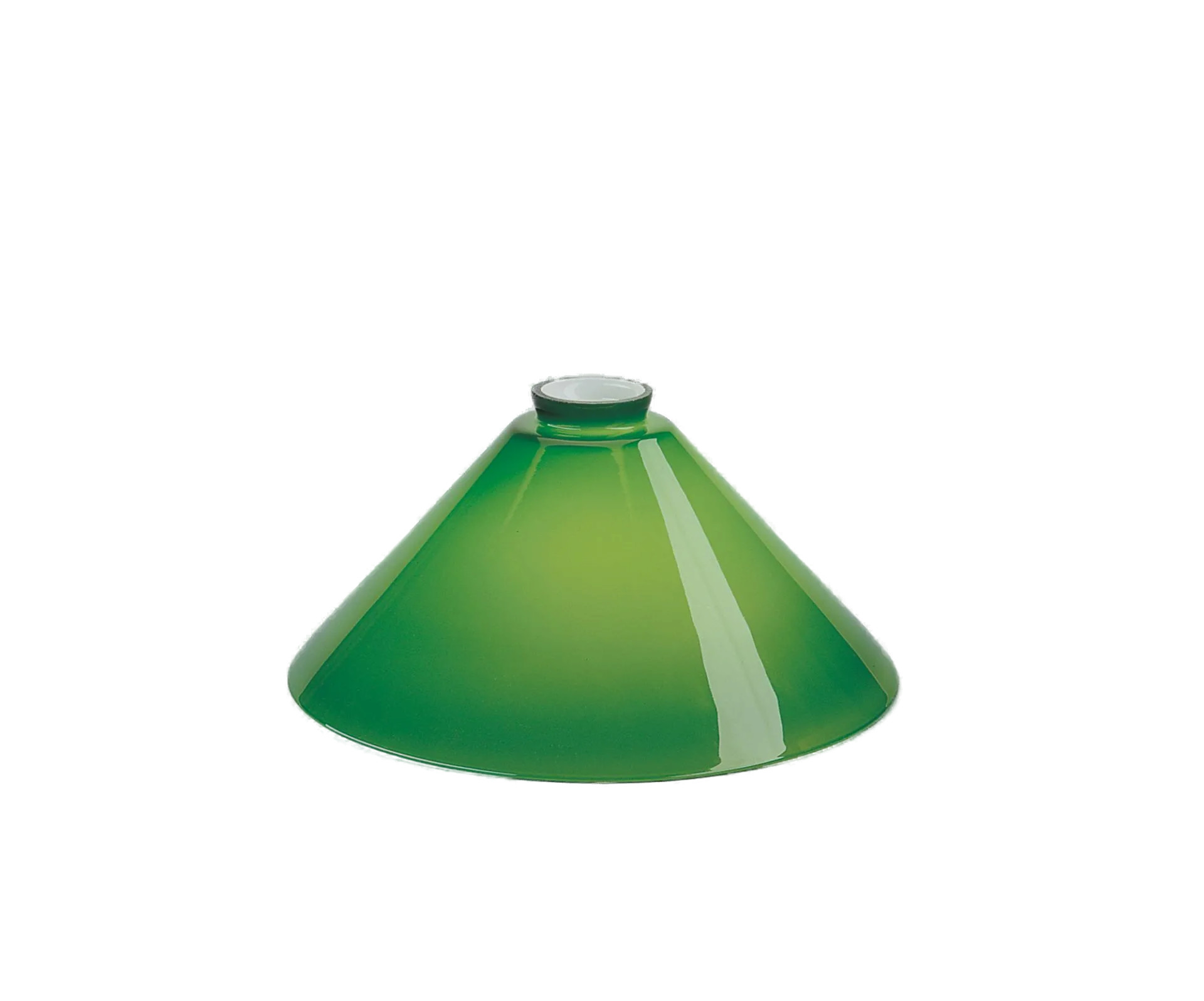 Berliner Messinglampen Glasschirm Nr. 70 Kegelform, Grün