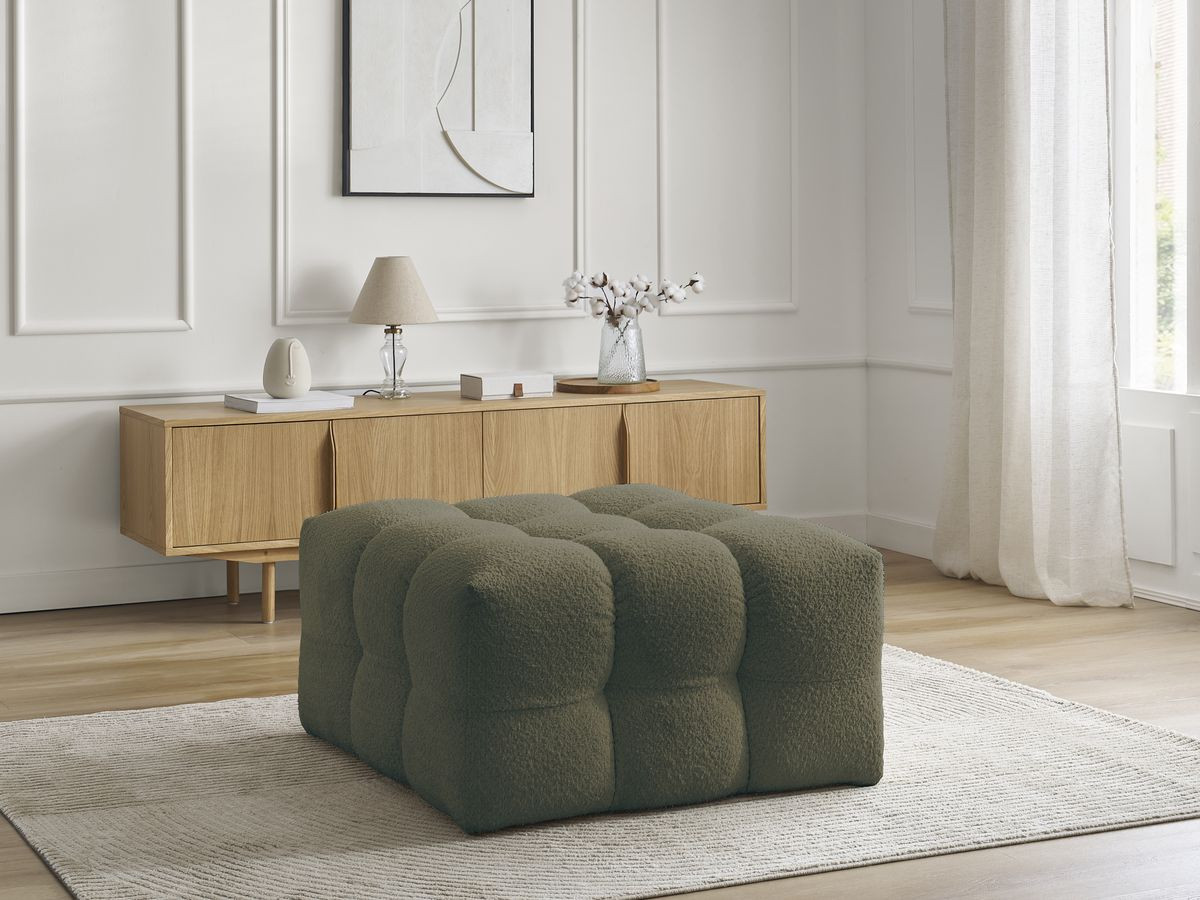 Bobochic Cloud Pouf Bouclé-Stoff Grün