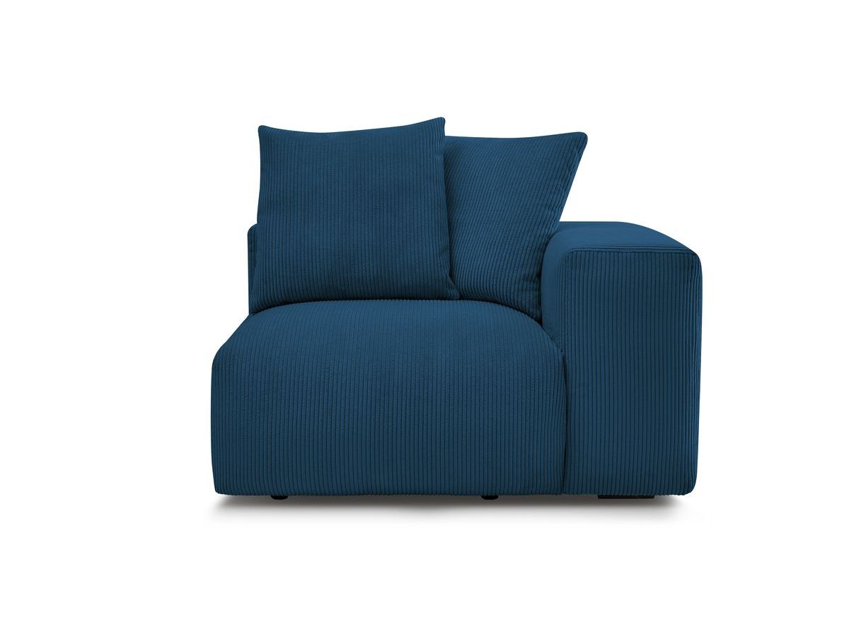 Bobochic Voltaire Sofamodul 1-Sitzer 130 × 100 cm Cordsamt Dunkelblau Ecke rechts