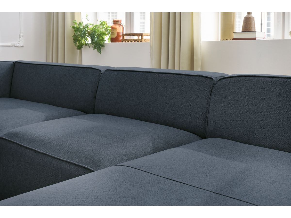 Bobochic Megeve Wohnlandschaft Melange-Stoff Dunkelblau Ecke rechts