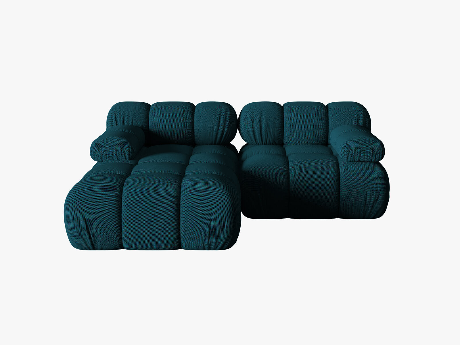 Micadoni Modulares Ecksofa Bellis 3-Sitzer Links 3D-Stoff Sonic Marineblau