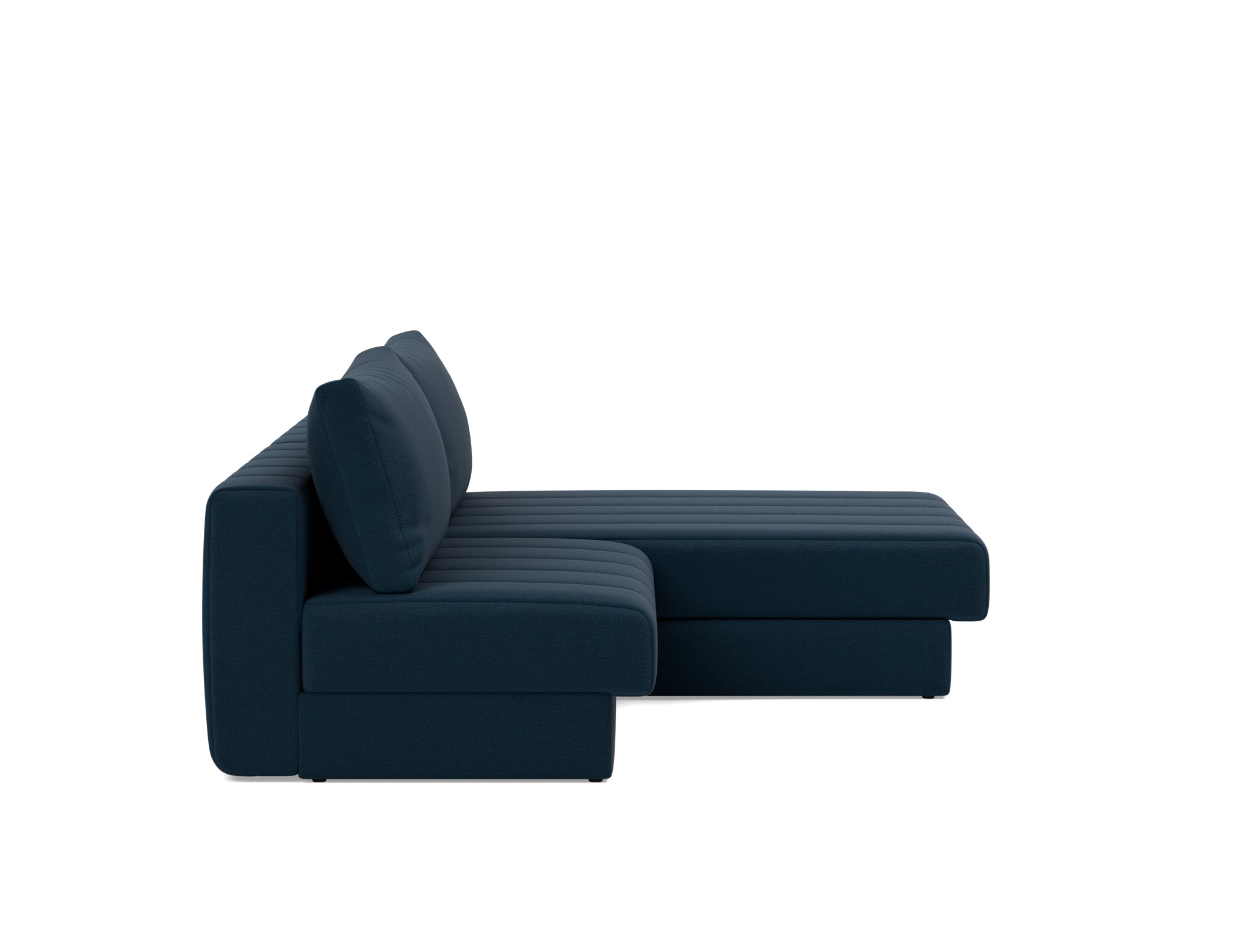 Schlafsofa Akello mit Chaiselongue Flachgewebe Mixed Dance 528-Blue