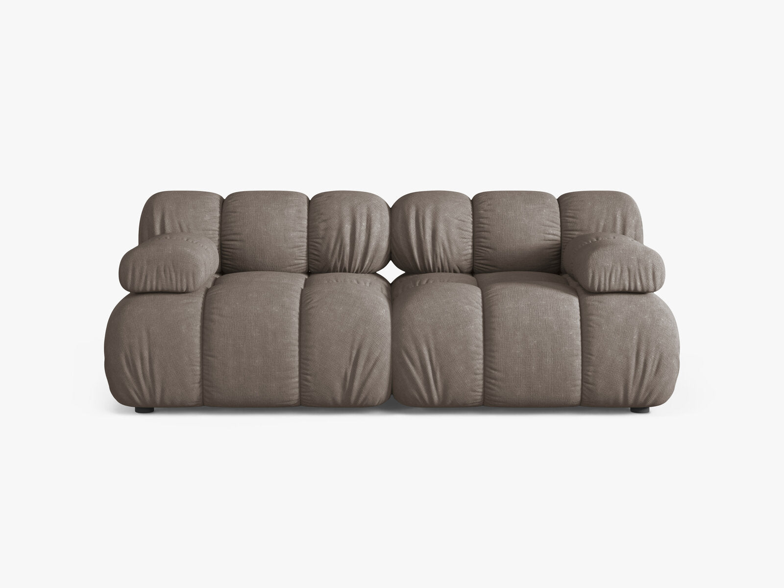 Micadoni Modulares Sofa Bellis 2-Sitzer Strukturierter Stoff Liberty Cappuccino